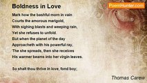 Thomas Carew - Boldness in Love