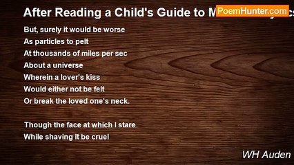 WH Auden - After Reading a Child's Guide to Modern Physics