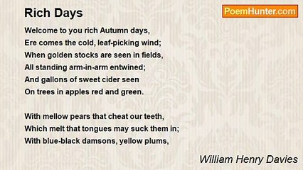 William Henry Davies - Rich Days