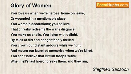 Siegfried Sassoon - Glory of Women