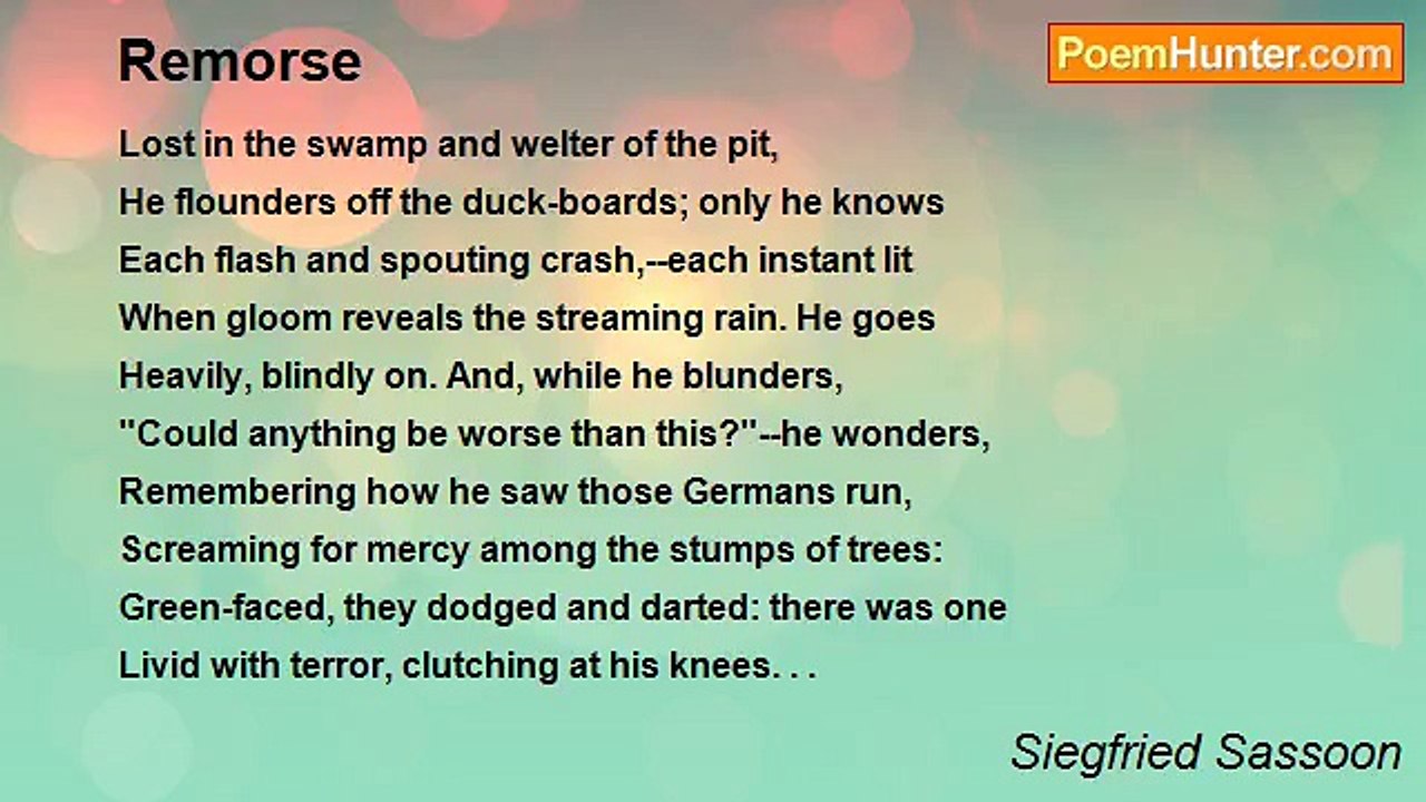Siegfried Sassoon - Remorse