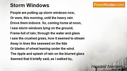 Howard Nemerov - Storm Windows