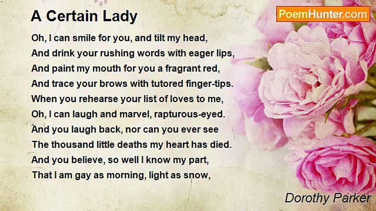 Dorothy Parker - A Certain Lady