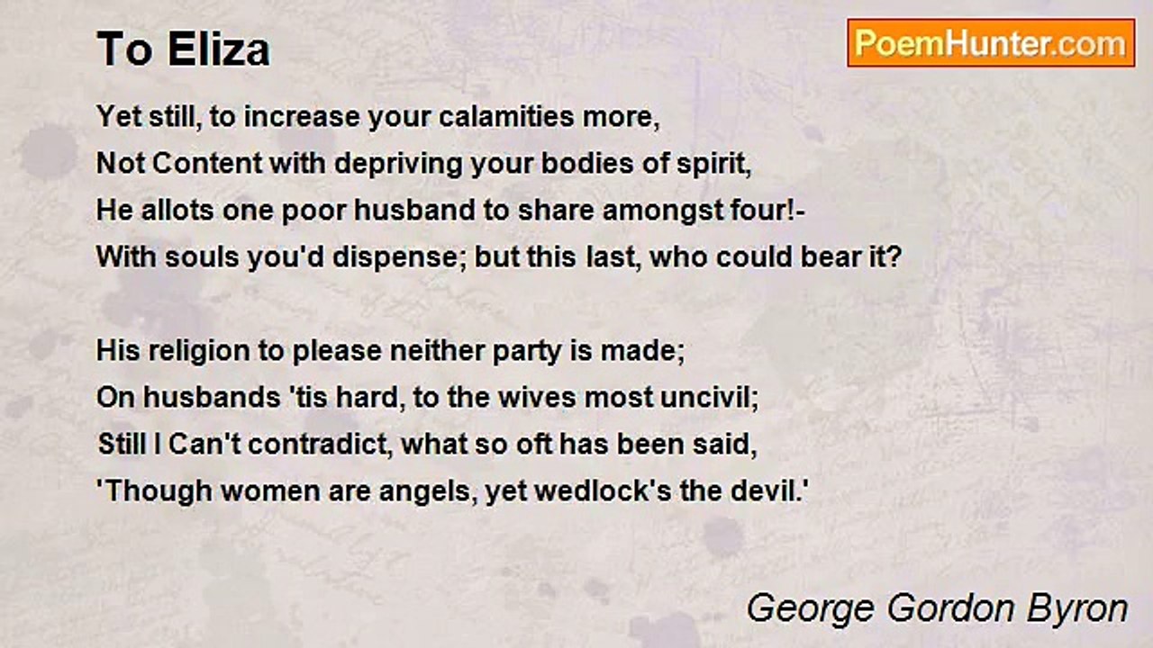 George Gordon Byron - To Eliza