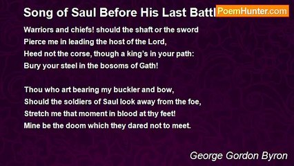 George Gordon Byron - Song of Saul Before His Last Battle