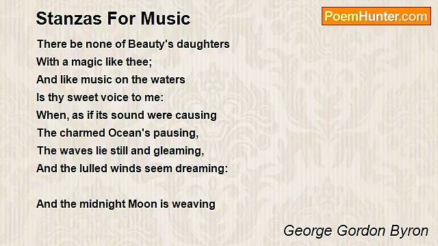 George Gordon Byron - Stanzas For Music