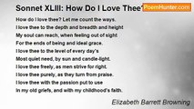 Elizabeth Barrett Browning - Sonnet XLIII: How Do I Love Thee?