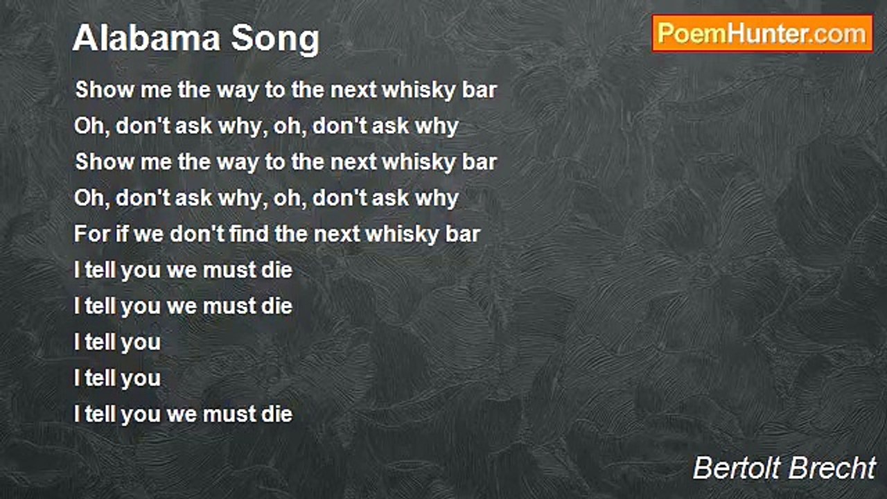 Bertolt Brecht - Alabama Song