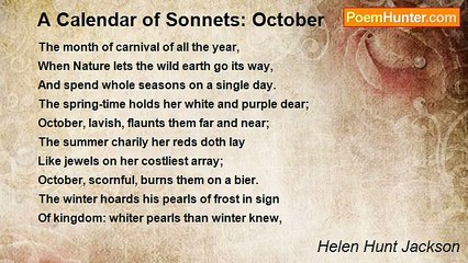 Helen Hunt Jackson - A Calendar of Sonnets: October