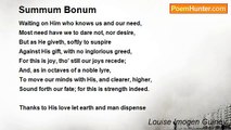 Louise Imogen Guiney - Summum Bonum