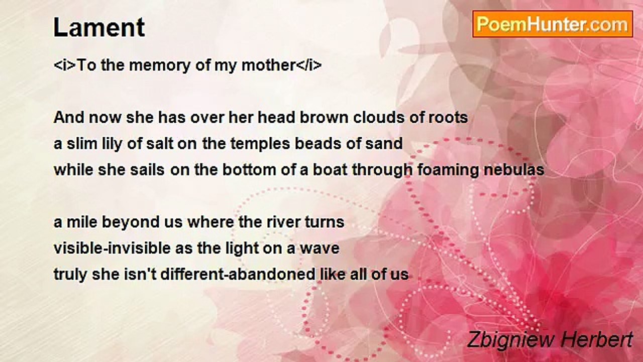Zbigniew Herbert - Lament