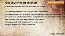 Randy Johnson - Goodbye Robert Mitchum