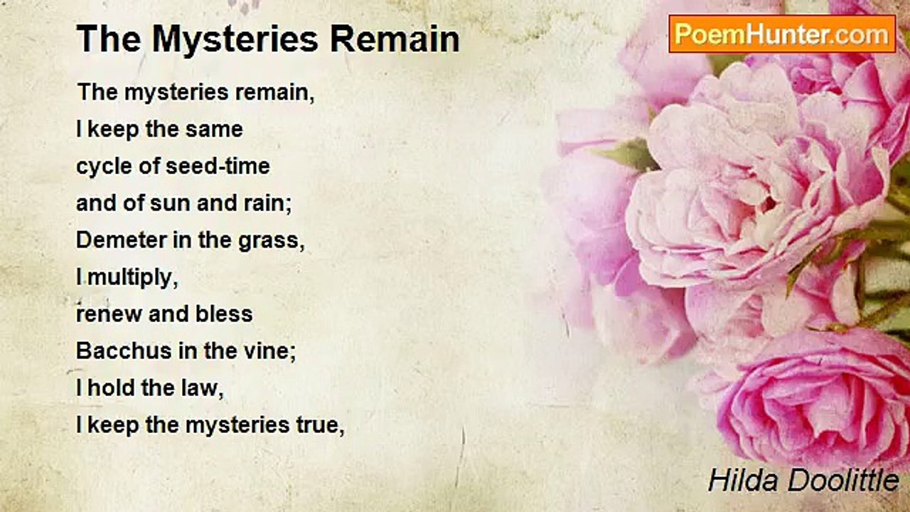 Hilda Doolittle - The Mysteries Remain