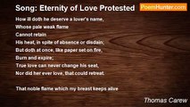 Thomas Carew - Song: Eternity of Love Protested