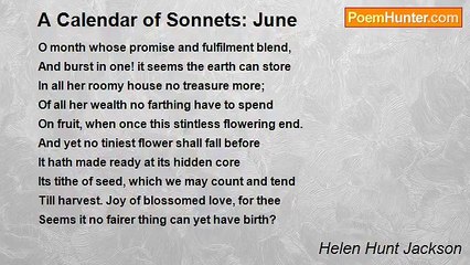 Helen Hunt Jackson - A Calendar of Sonnets: June
