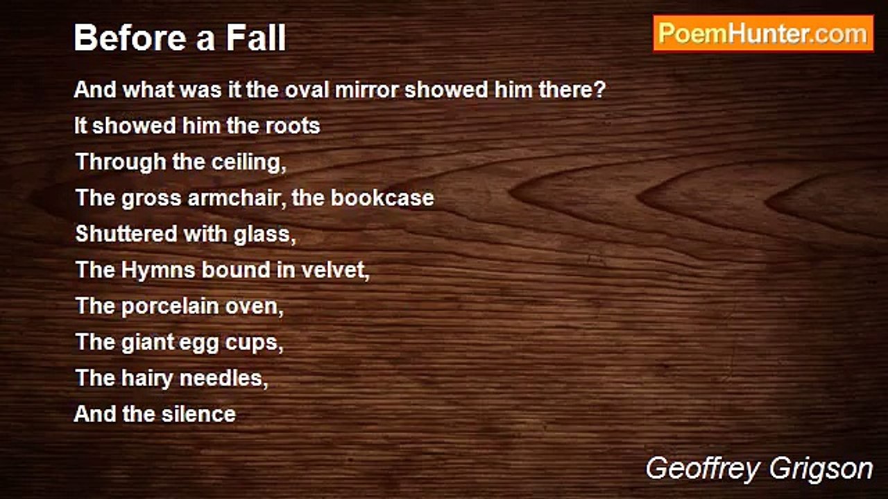 Geoffrey Grigson - Before a Fall
