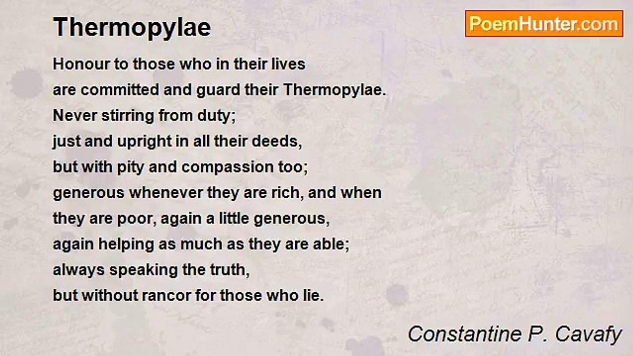 Constantine P. Cavafy - Thermopylae