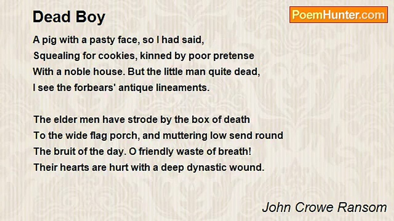 John Crowe Ransom - Dead Boy