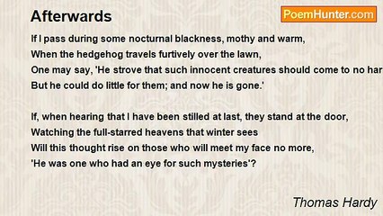 Thomas Hardy - Afterwards