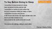 Rainer Maria Rilke - To Say Before Going to Sleep