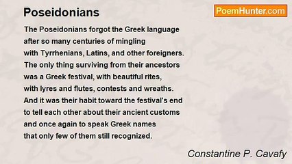 Constantine P. Cavafy - Poseidonians
