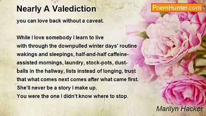 Marilyn Hacker - Nearly A Valediction