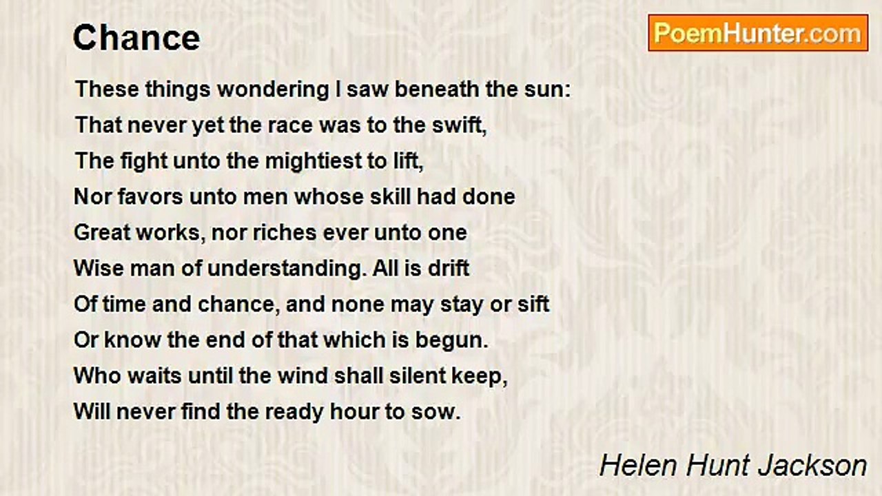 Helen Hunt Jackson - Chance