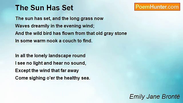 Emily Jane Brontë - The Sun Has Set