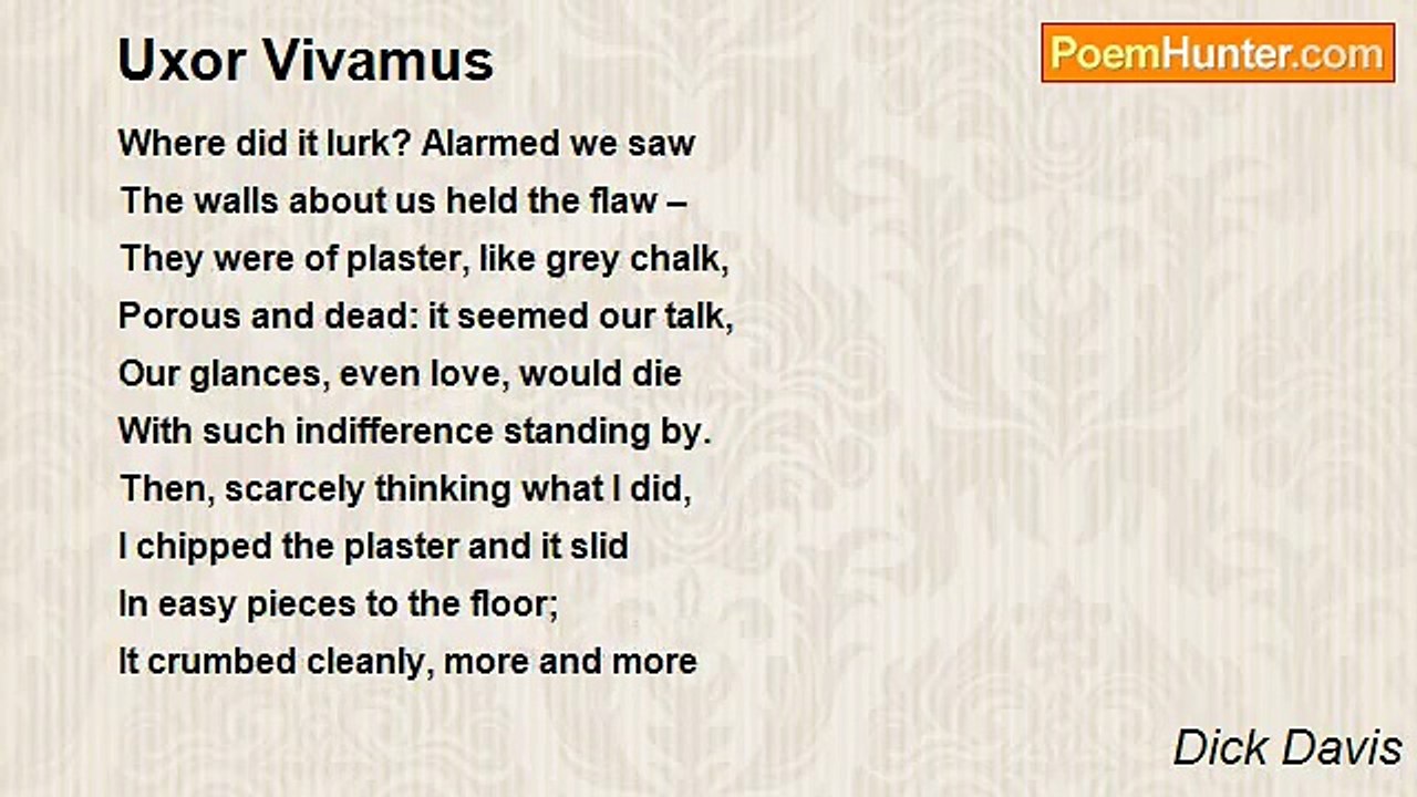 Dick Davis - Uxor Vivamus