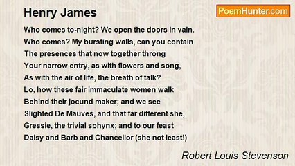 Robert Louis Stevenson - Henry James