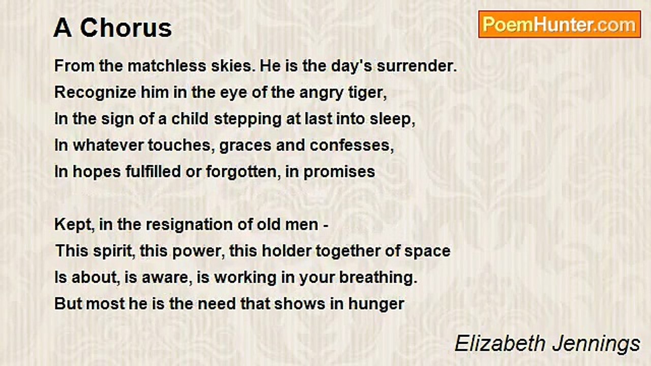 Elizabeth Jennings - A Chorus