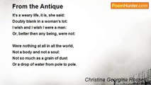 Christina Georgina Rossetti - From the Antique