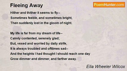 Ella Wheeler Wilcox - Fleeing Away