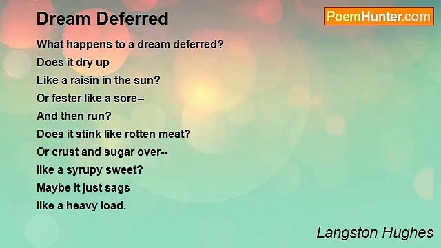Langston Hughes - Dream Deferred