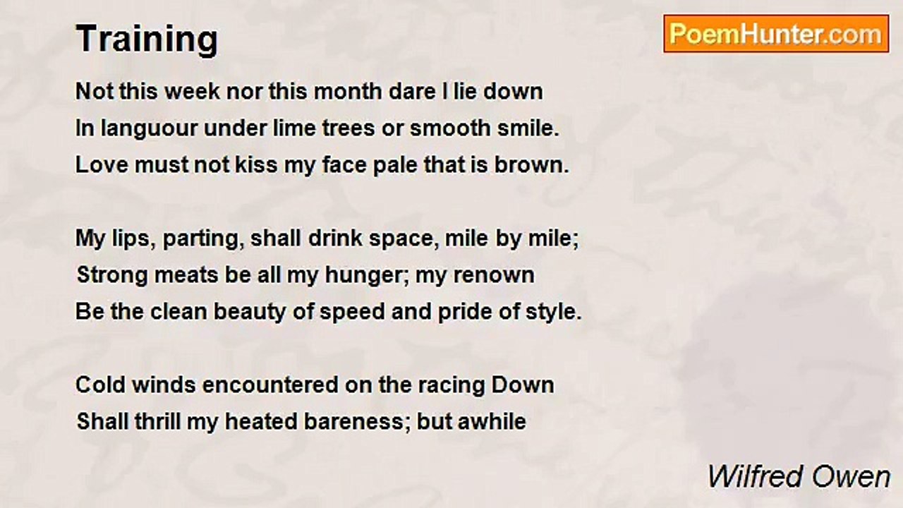 Wilfred Owen - Training