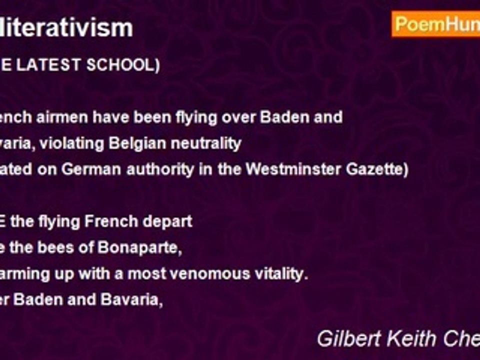 Gilbert Keith Chesterton - Alliterativism