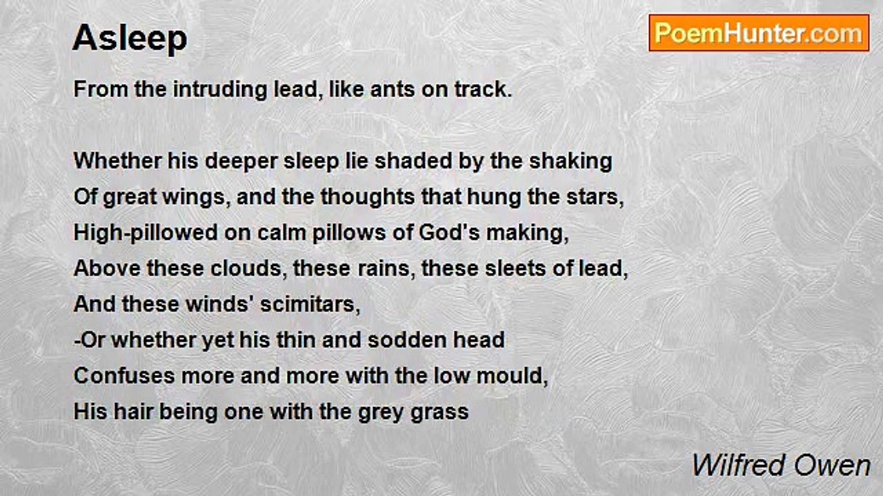 Wilfred Owen - Asleep