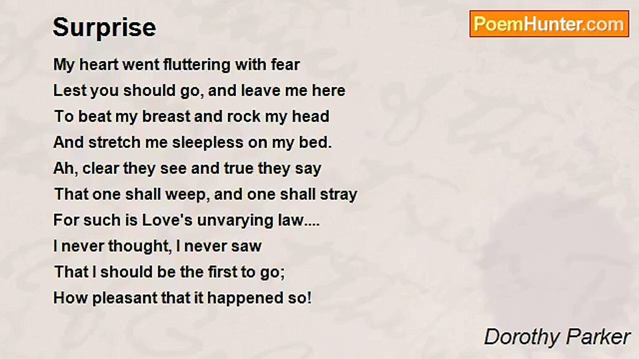 Dorothy Parker - Surprise