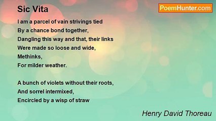 Henry David Thoreau - Sic Vita