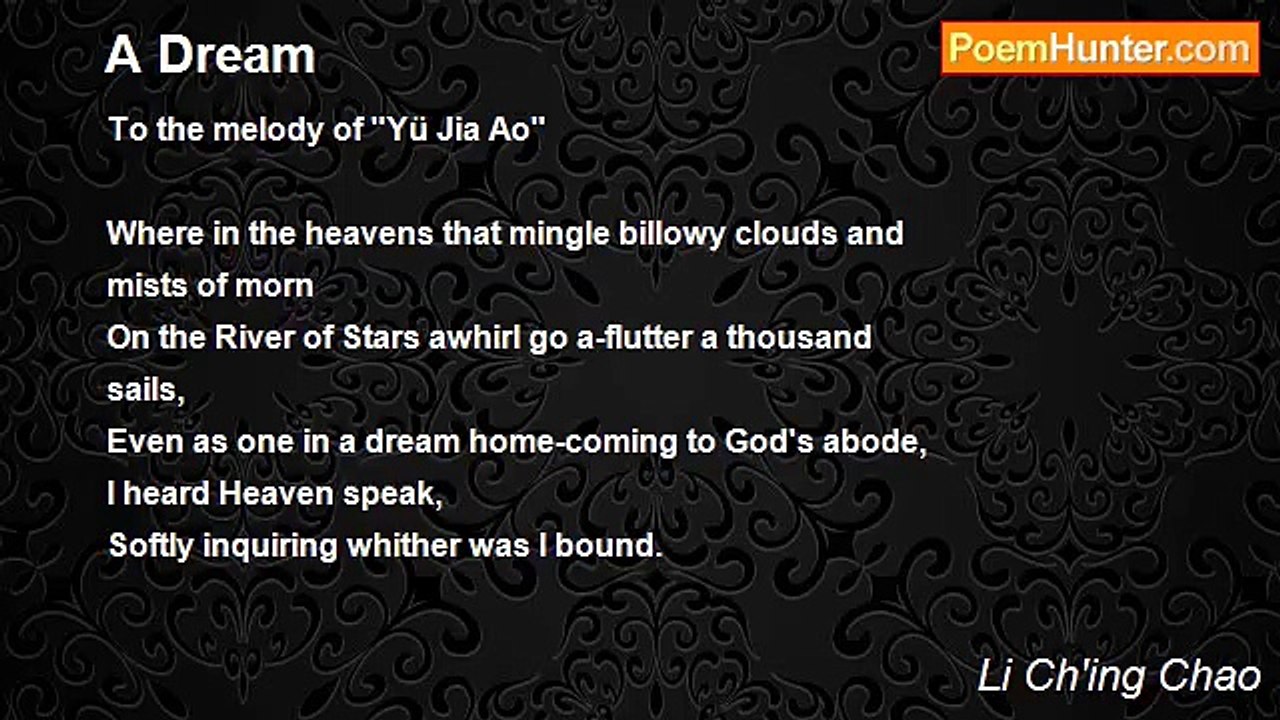 Li Ch'ing Chao - A Dream