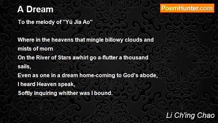 Li Ch'ing Chao - A Dream