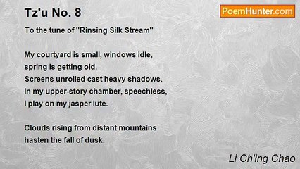Li Ch'ing Chao - Tz'u No. 8