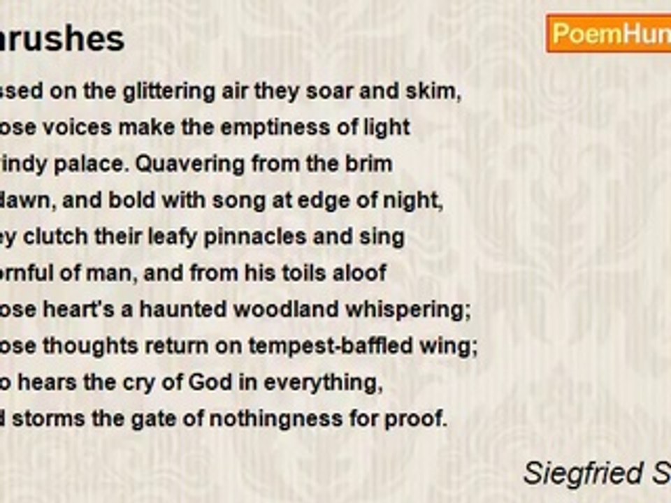 Siegfried Sassoon - Thrushes