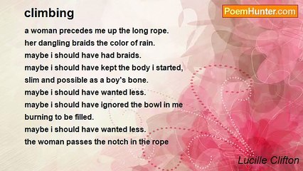 Lucille Clifton - climbing