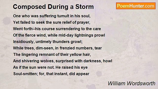 William Wordsworth - Composed During a Storm