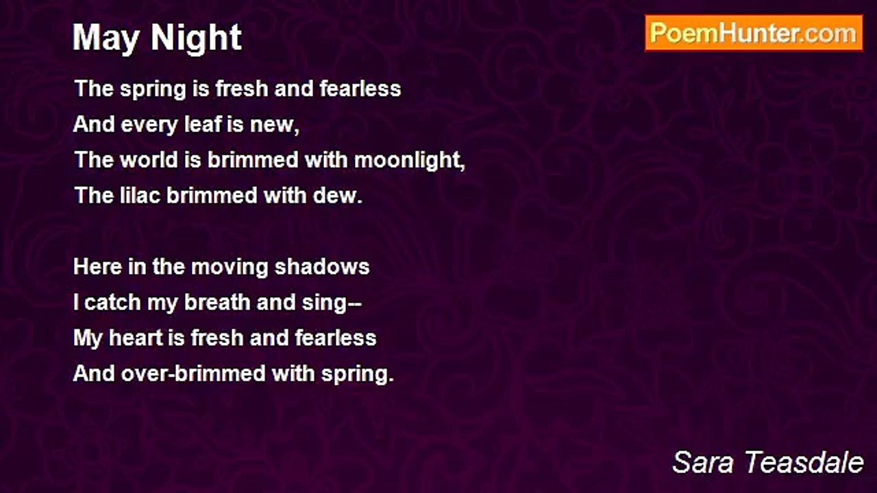 Sara Teasdale - May Night