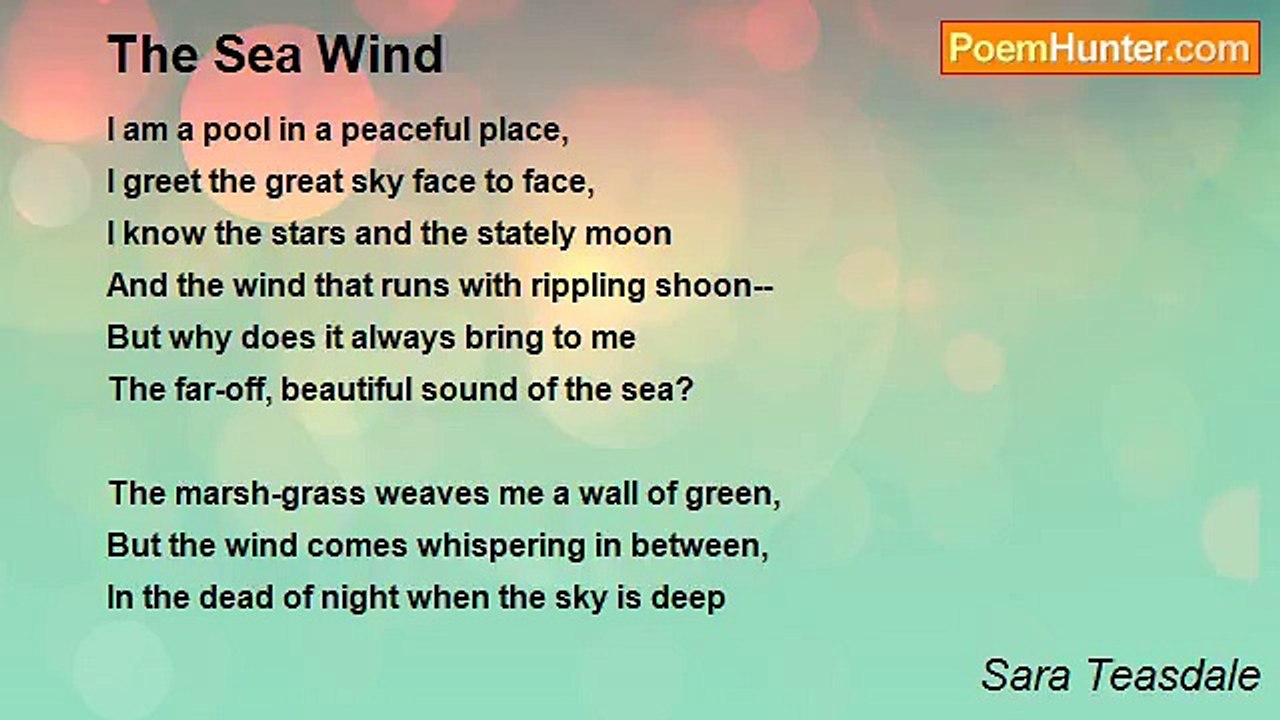 Sara Teasdale - The Sea Wind