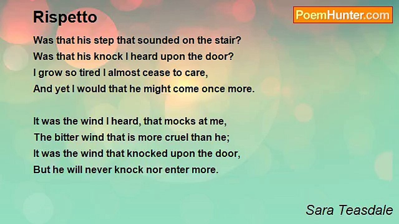 Sara Teasdale - Rispetto