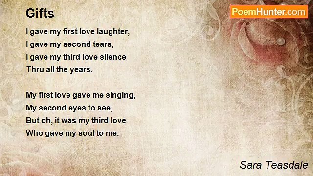 Sara Teasdale - Gifts