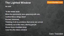 Sara Teasdale - The Lighted Window